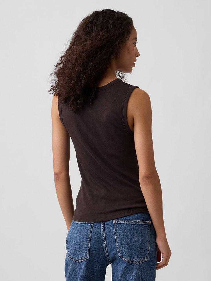 Image number 2 showing, Modern Ribbed High-Neck Tank Top
