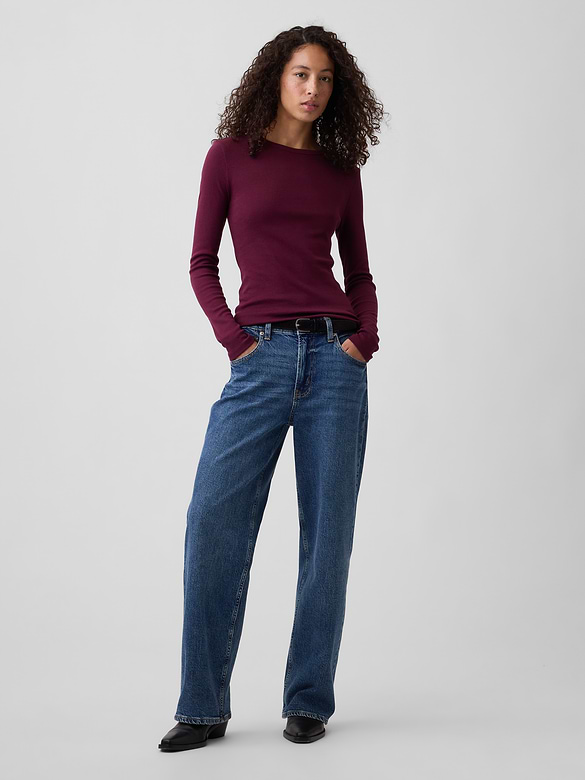 Modern Ribbed Crewneck T-Shirt