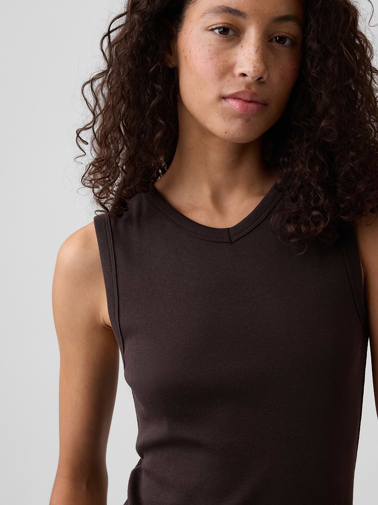 Image number 4 showing, Modern Ribbed High-Neck Tank Top