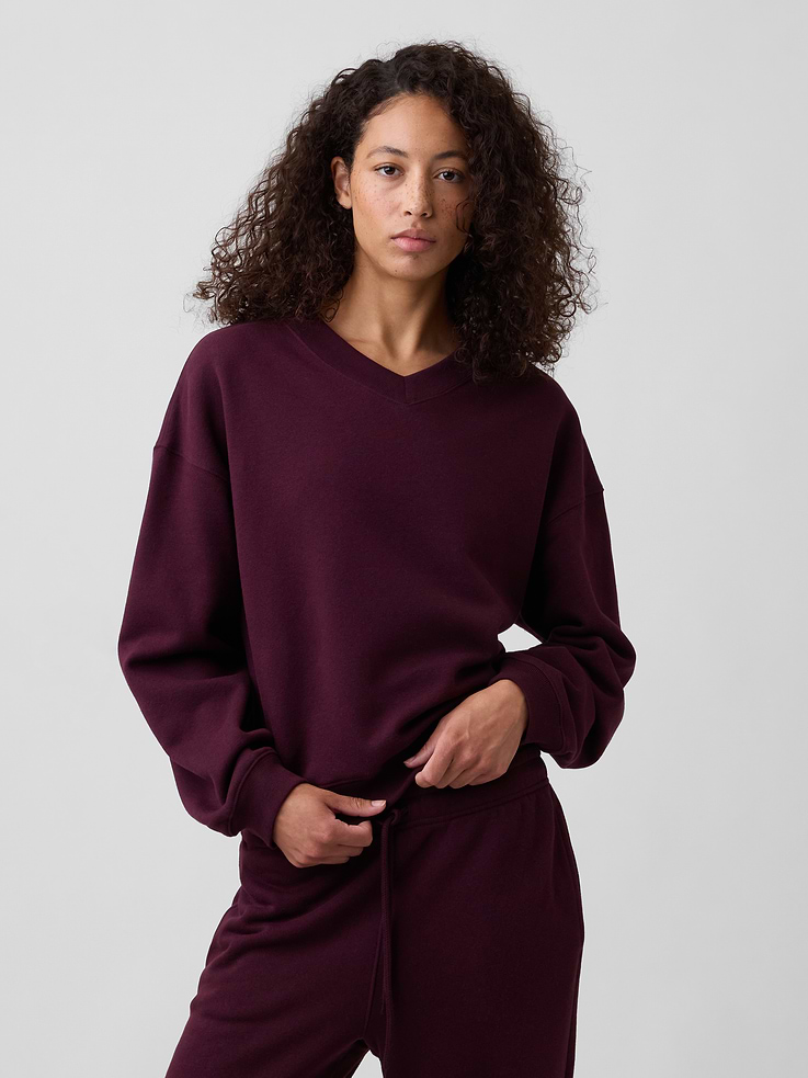 Image number 1 showing, Oversized Wedge V-Neck Sweatshirt