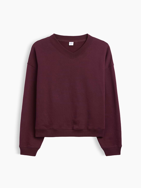 Oversized Wedge V-Neck Sweatshirt