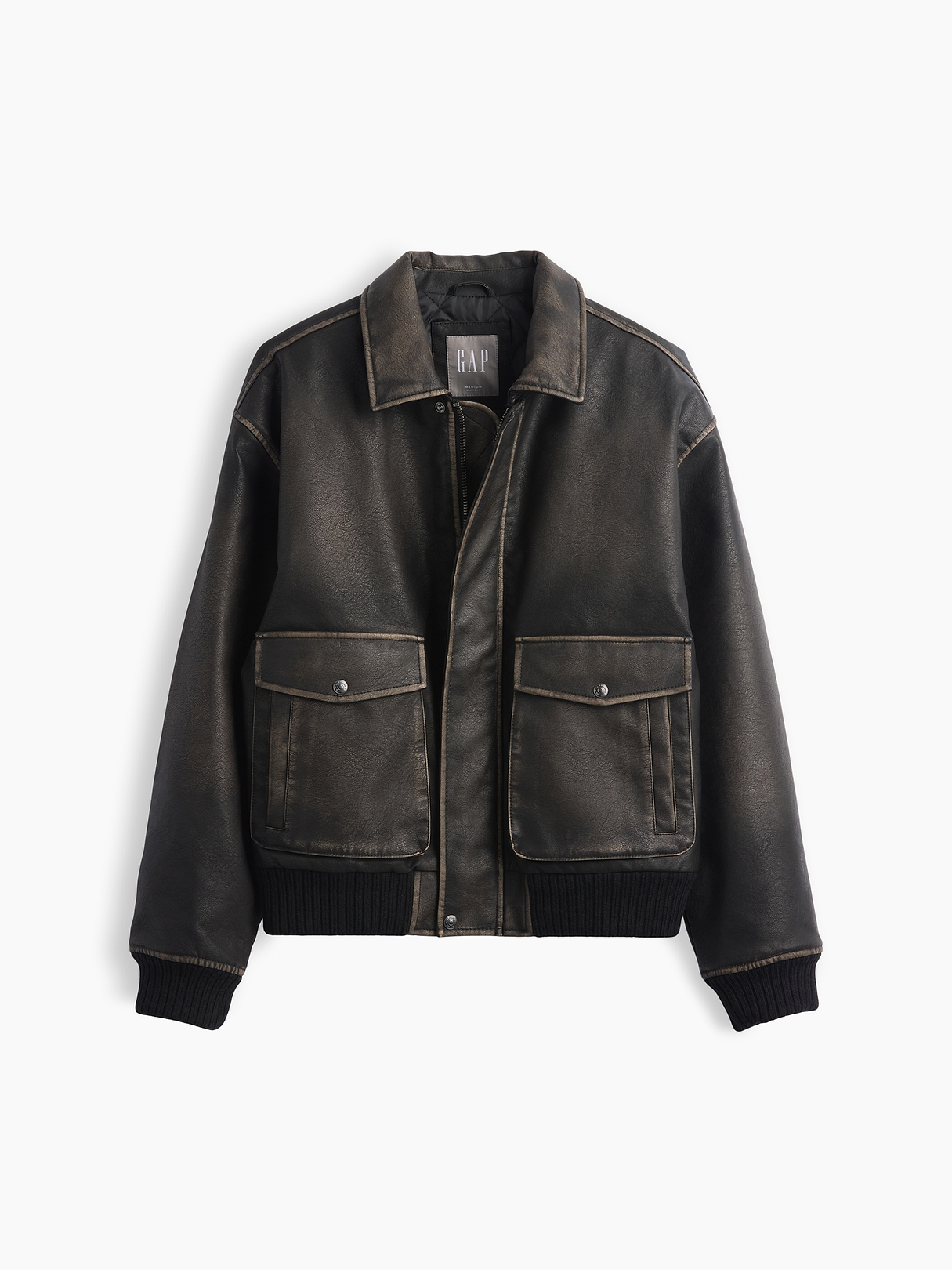 Recycled Vegan Leather Bomber Jacket | Gap