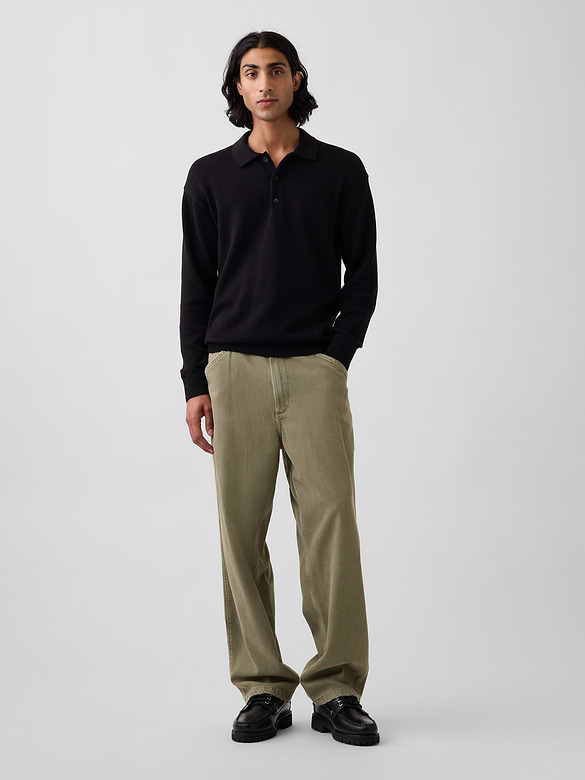 Relaxed Polo Sweater