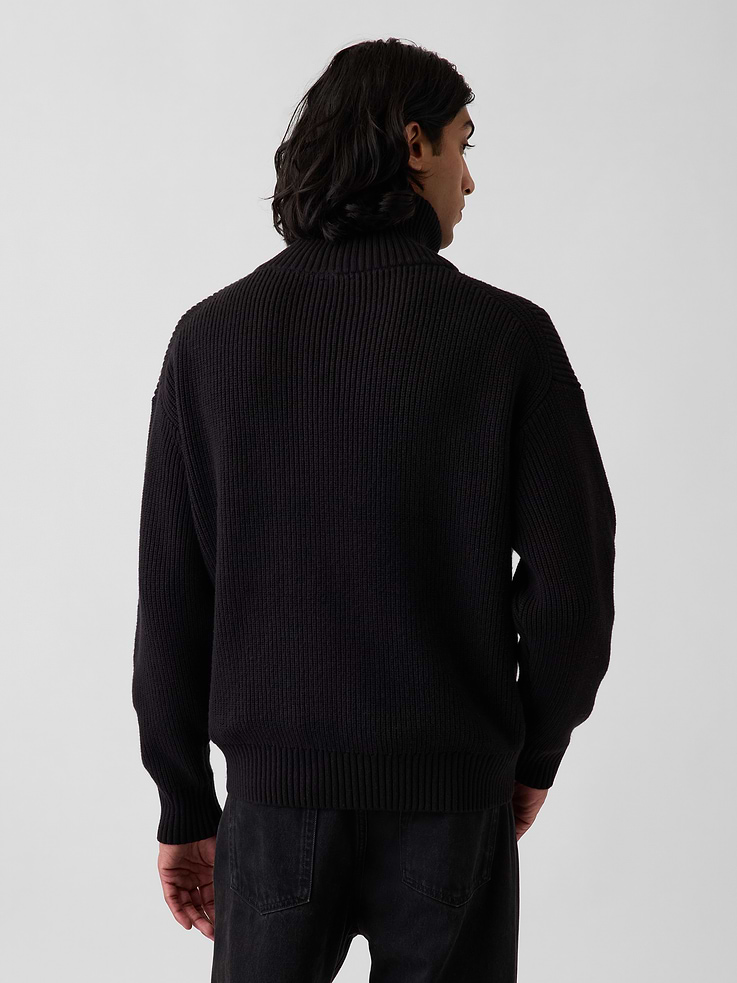 Image number 3 showing, Oversized Double-Zip Cardigan Sweater