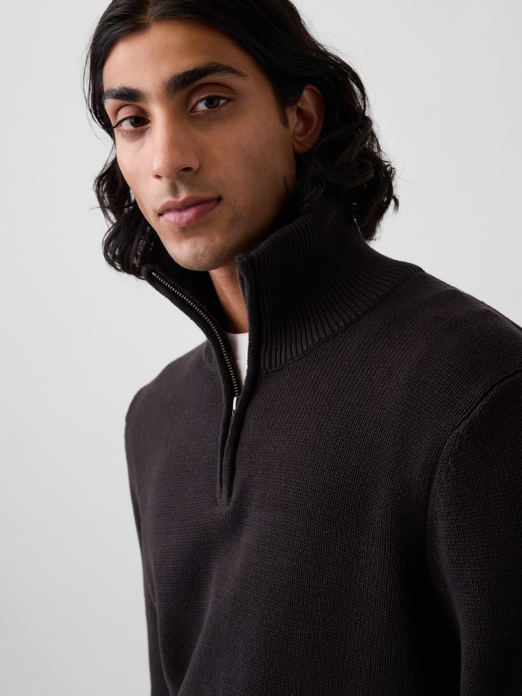 Image number 4 showing, Relaxed Quarter-Zip Sweater