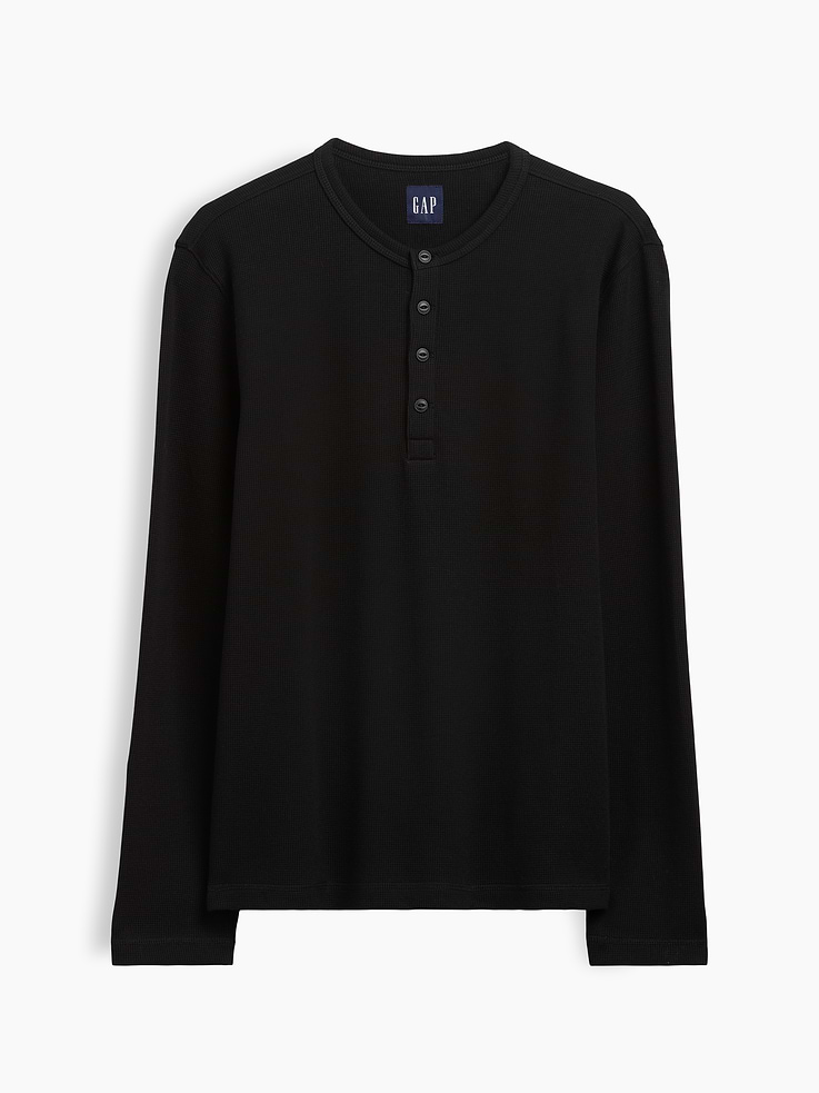 Image 5 of 5, Waffle Henley T-Shirt