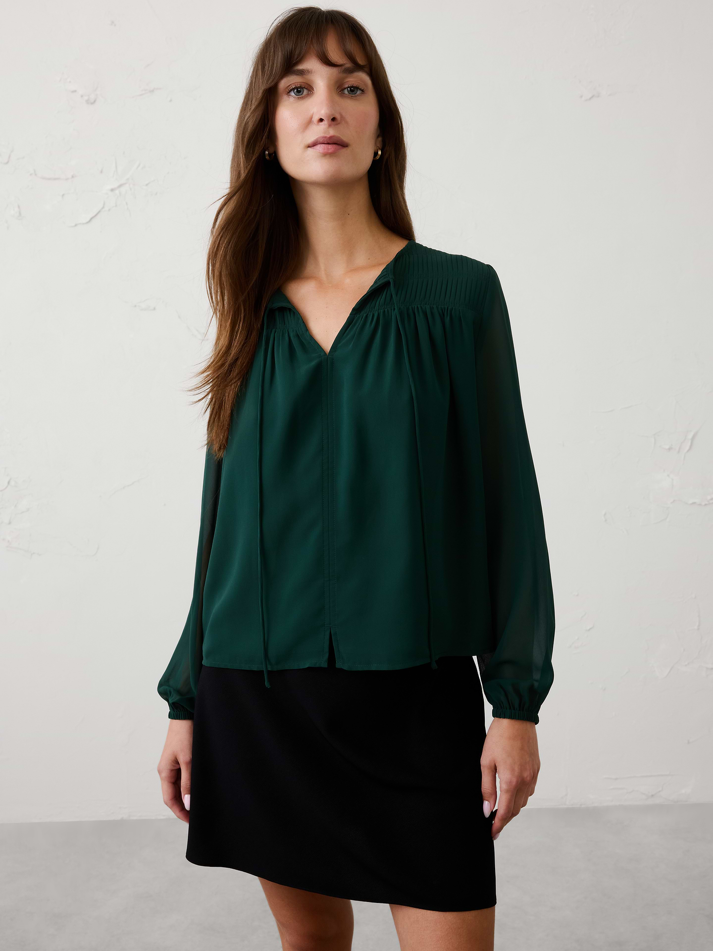 Image number 1 showing, Chiffon Pleat-Release Blouse