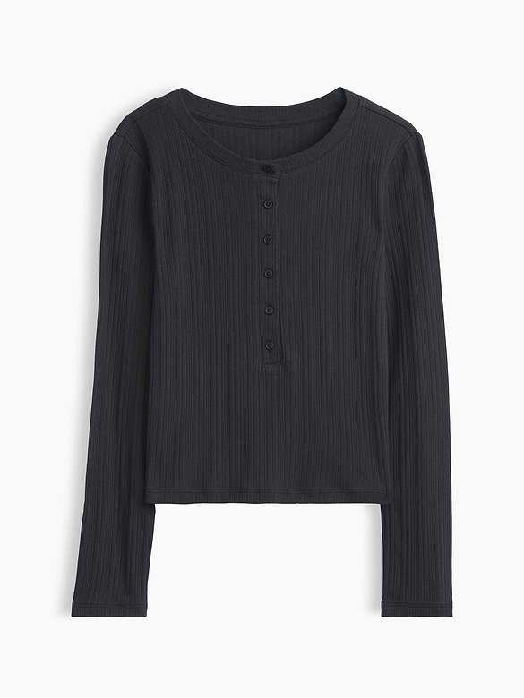 Kids Variegated Rib Henley T-Shirt