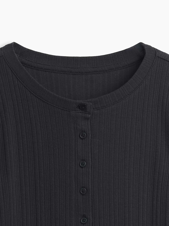 Kids Variegated Rib Henley T-Shirt