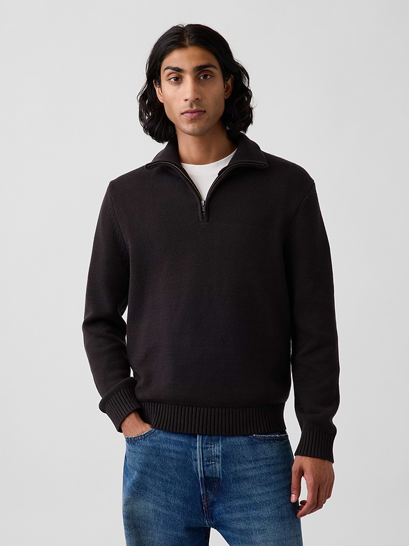 Relaxed Quarter-Zip Sweater