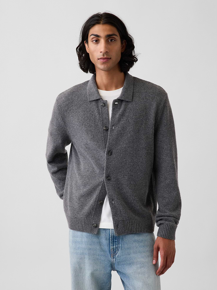 Image number 1 showing, Relaxed Polo Cardigan Sweater