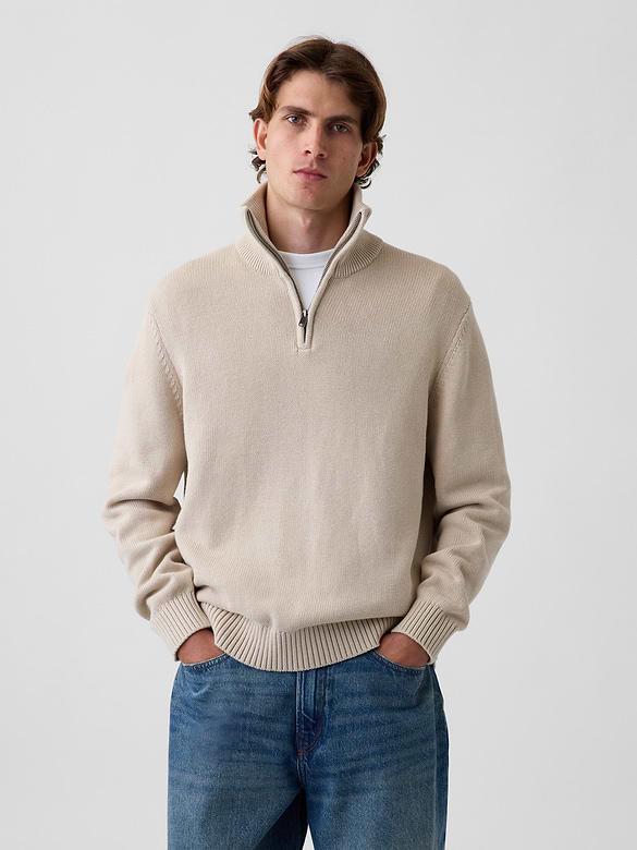 Relaxed Quarter-Zip Sweater