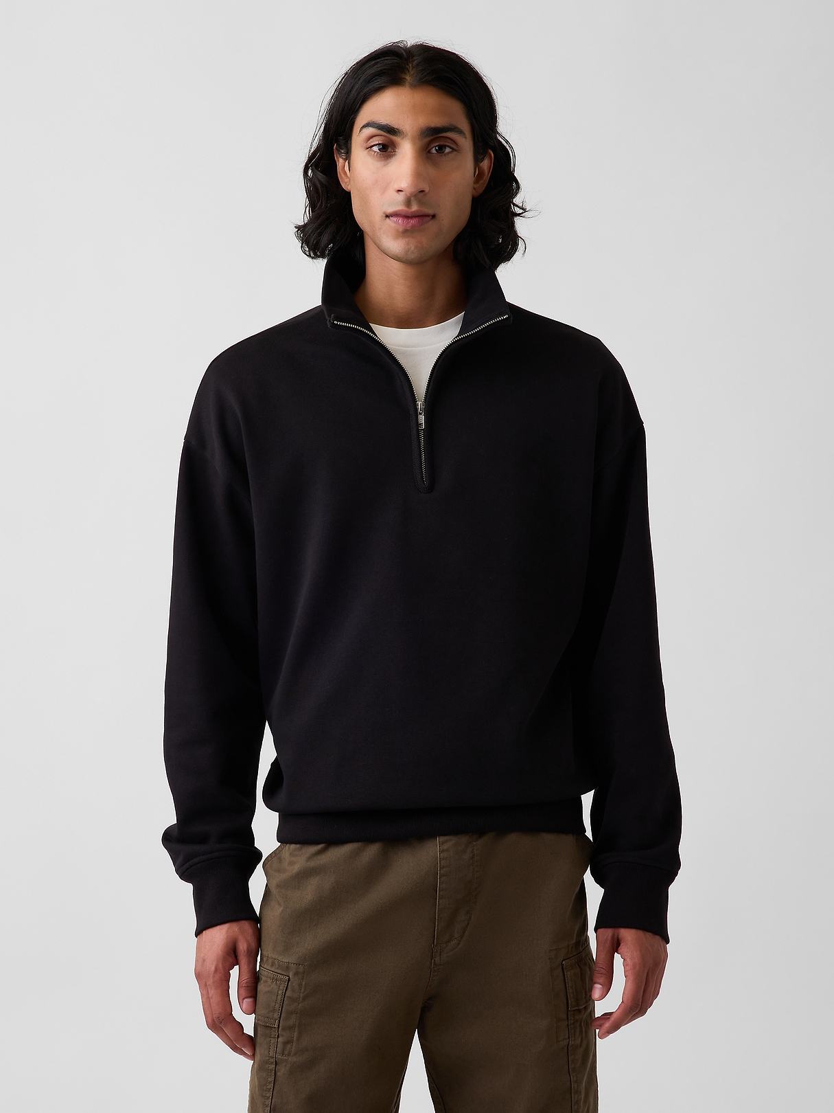 Heavyweight Oversized Quarter-Zip Pullover | Gap
