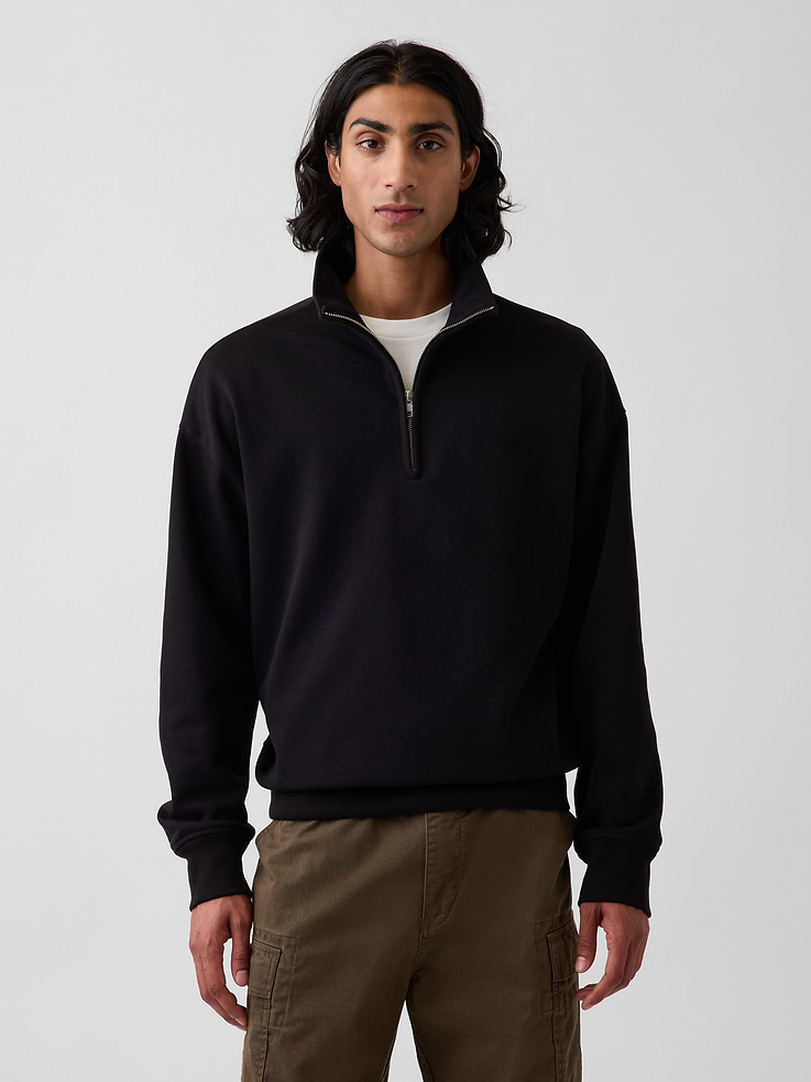 Image number 1 showing, Heavyweight Oversized Quarter-Zip Pullover
