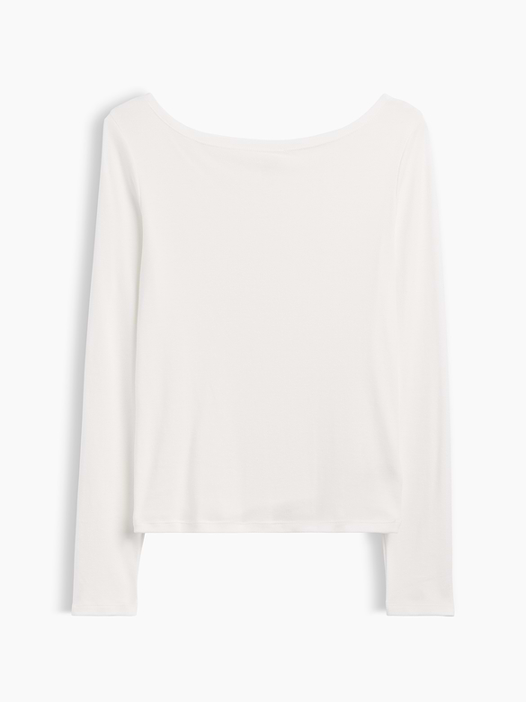 Modern Ribbed Boatneck T-Shirt