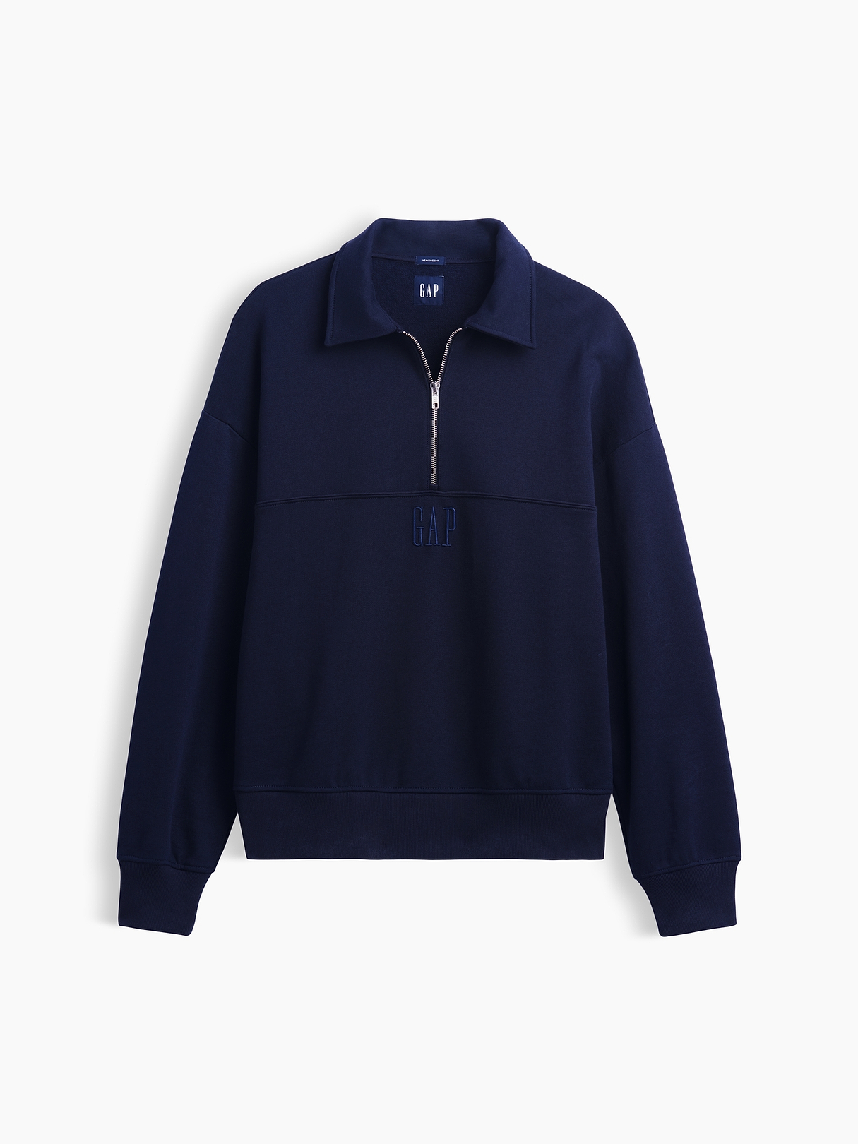 Heavyweight Oversized Logo Half-Zip Pullover | Gap