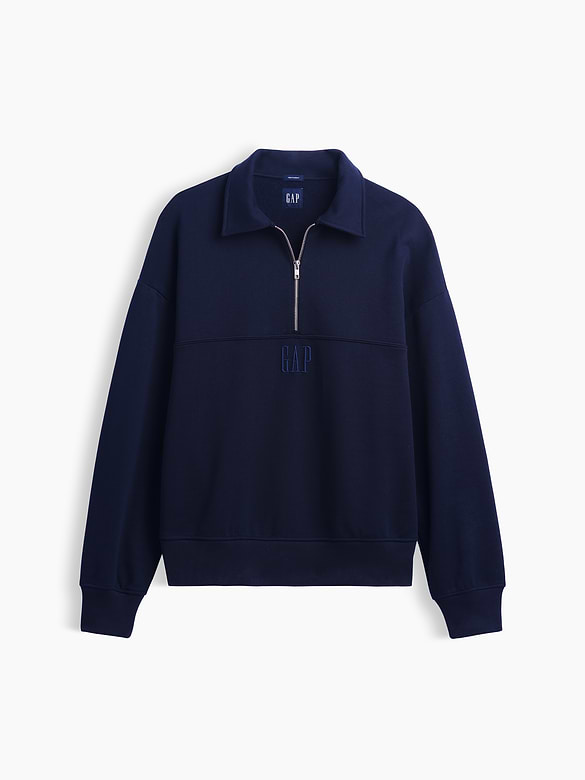 Heavyweight Oversized Logo Half-Zip Pullover
