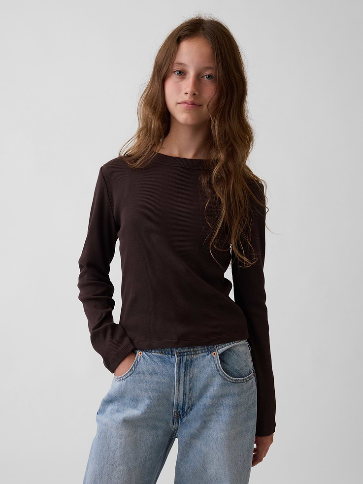 L'image numéro 1 présente T-shirt ras du cou côtelé pour Enfant