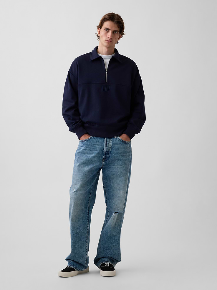 Image number 2 showing, Heavyweight Oversized Logo Half-Zip Pullover