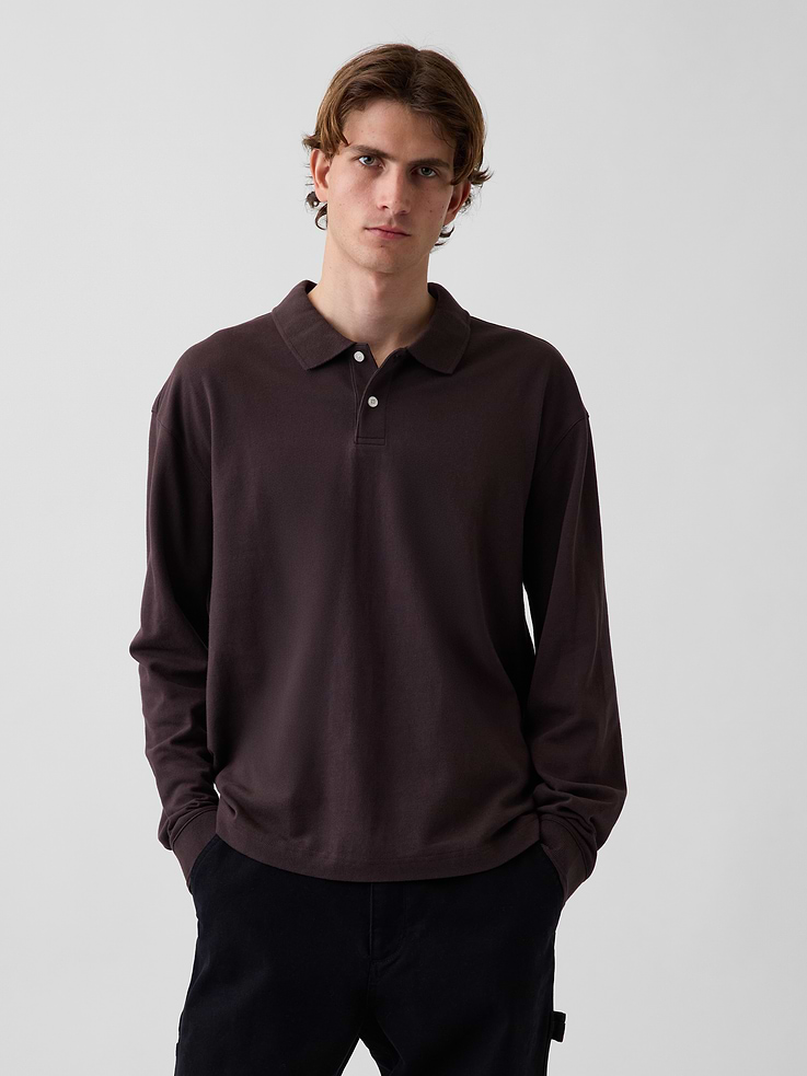 Image number 1 showing, Oversized Pique Polo Shirt