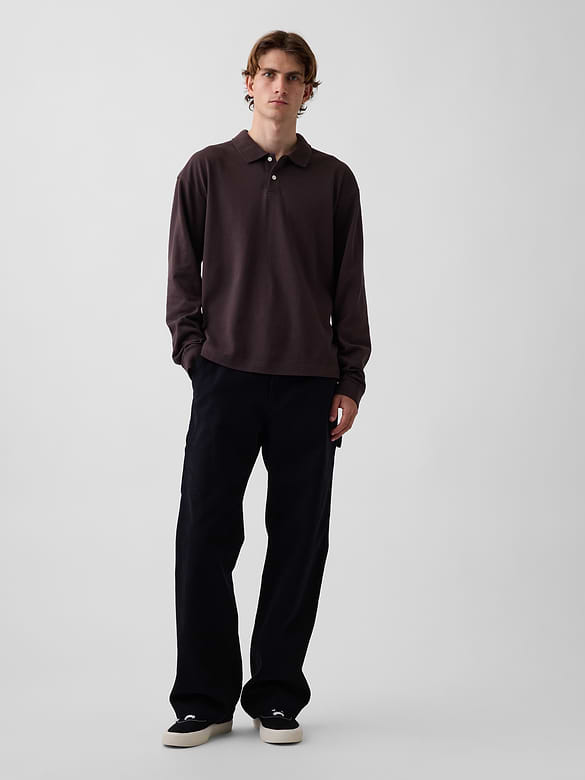 Oversized Pique Polo Shirt