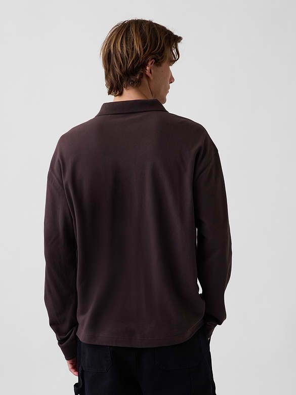 Oversized Pique Polo Shirt