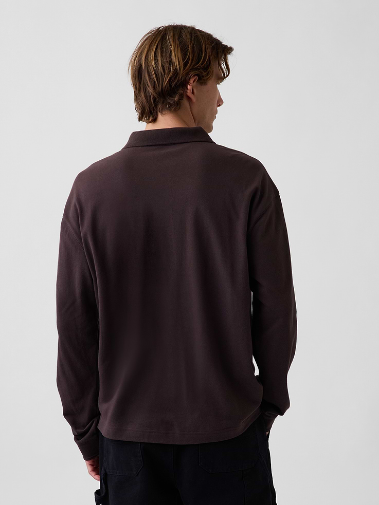 Image number 3 showing, Oversized Pique Polo Shirt