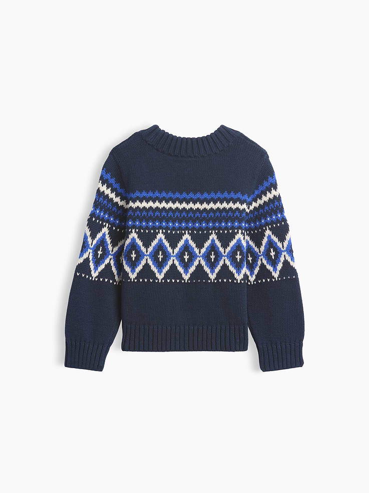 Image 2 of 2, Baby & Toddler Fair Isle Crew Sweater