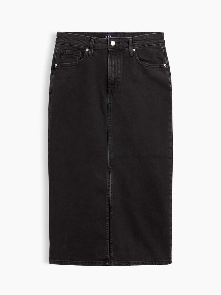 Image number 1 showing, Denim Midi Skirt