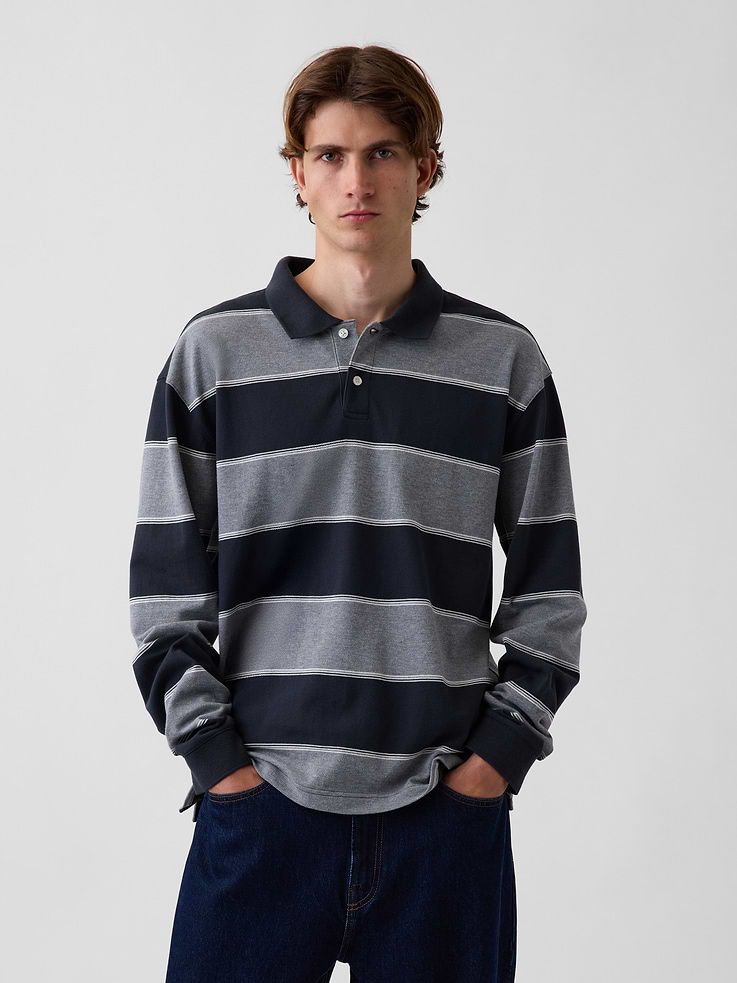 Image number 1 showing, Oversized Pique Polo Shirt