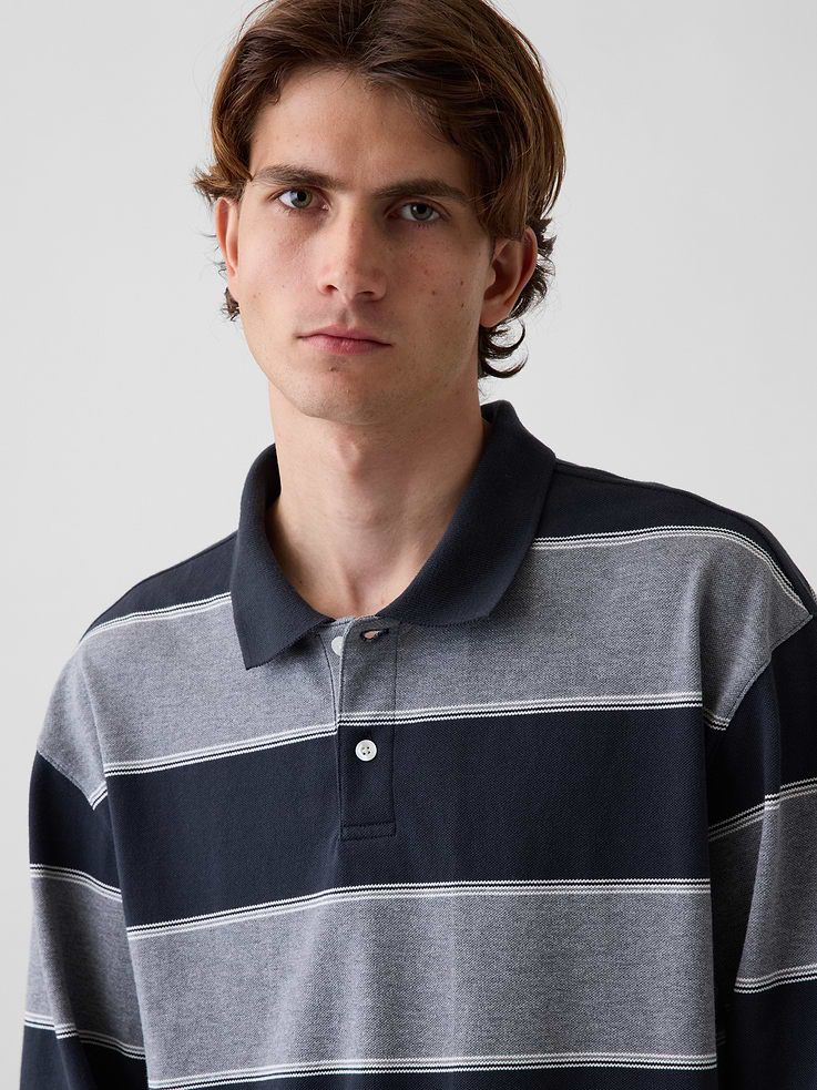 Image number 4 showing, Oversized Pique Polo Shirt