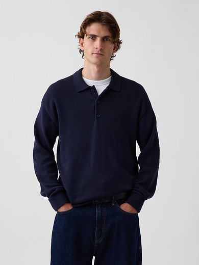 Image number 1 showing, Relaxed Polo Sweater