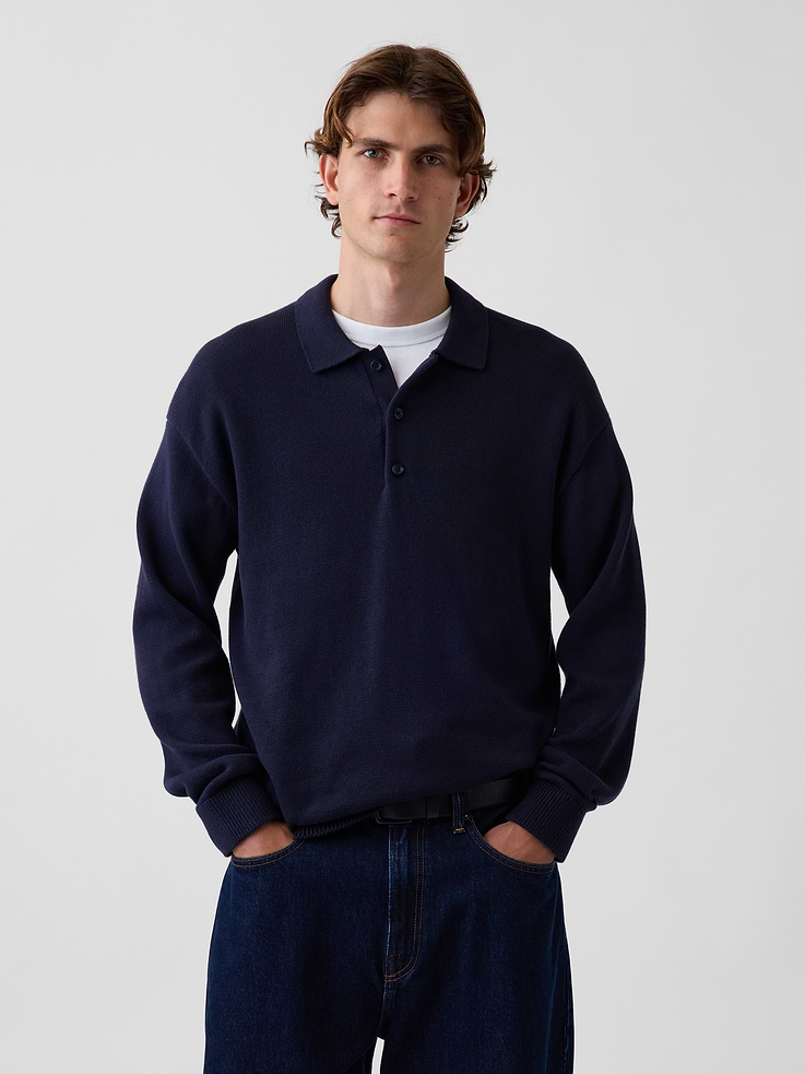 Image number 1 showing, Relaxed Polo Sweater