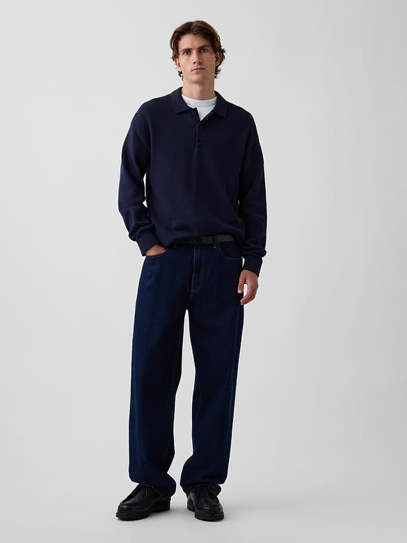 Relaxed Polo Sweater
