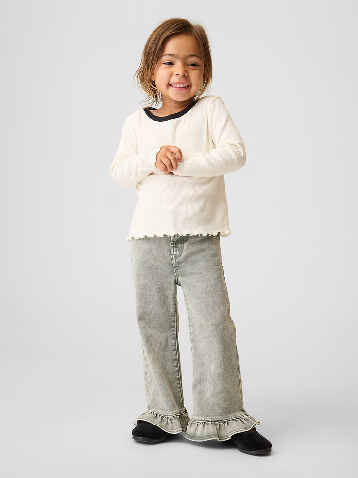 Image number 1 showing, Baby & Toddler Ruffle-Hem Stride Jeans