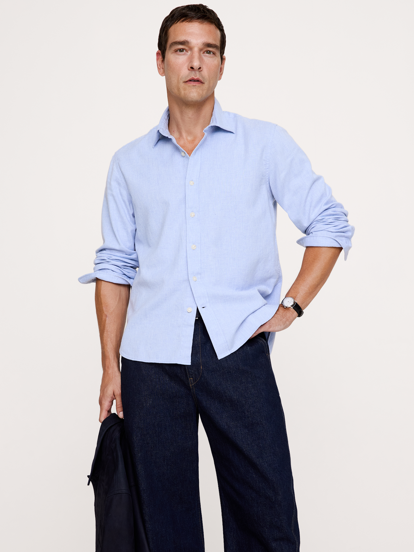 Image number 1 showing, Standard-Fit Lightweight Flannel Shirt