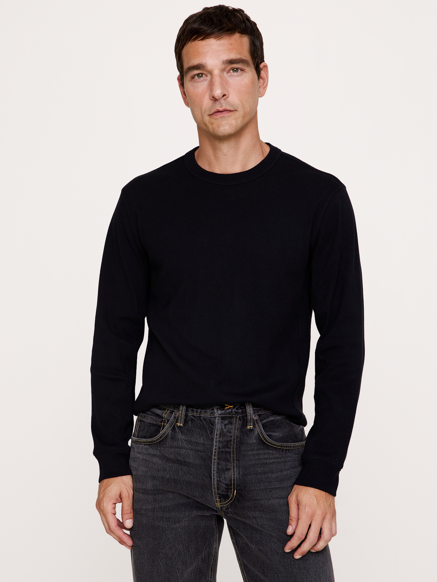 Image number 1 showing, Ribbed Cotton Long-Sleeve T-Shirt