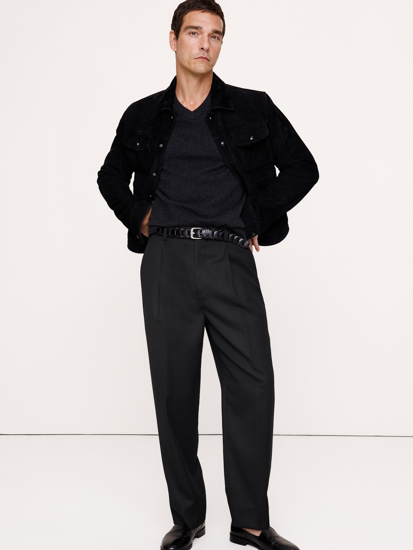 Image number 5 showing, Loose Pleated Twill Suit Pant