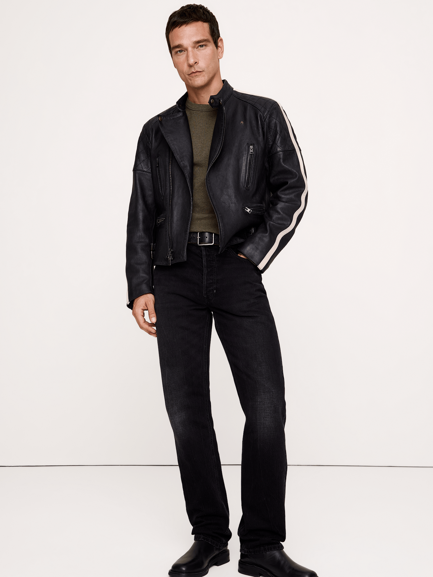 Image number 8 showing, Classic Leather Biker Jacket