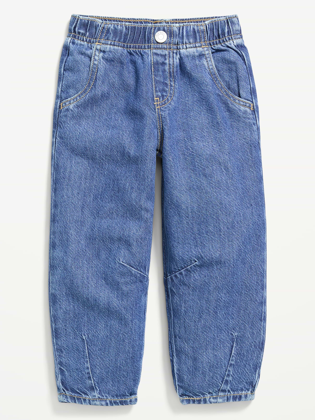 Image number 3 showing, Pull-On Barrel-Leg Jeans for Toddler Girls