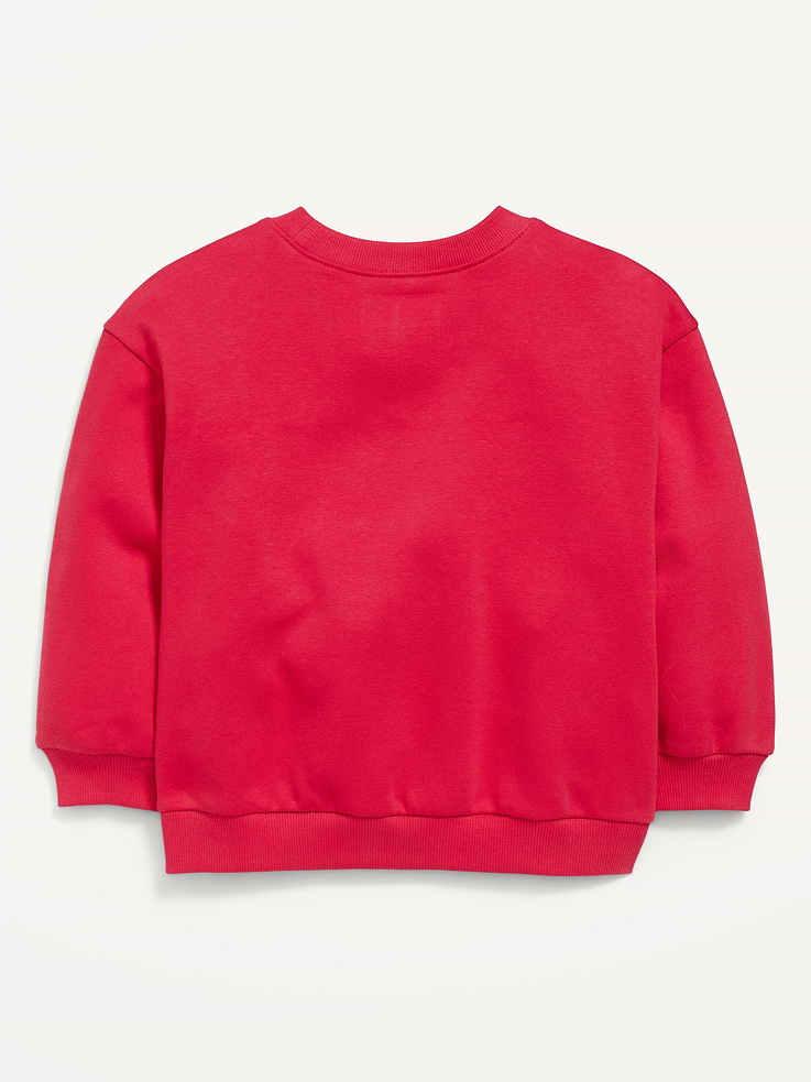 Image 3 of 3, Oversized Long-Sleeve Graphic Sweatshirt for Toddler Girls