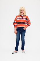 Image number 1 showing, Oversized Long-Sleeve Rugby Polo Sweater for Girls