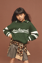 Image number 1 showing, Oversized Long-Sleeve Rugby Polo Sweater for Girls