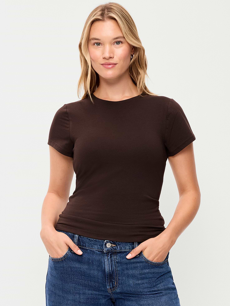 Image 5 of 8, Hug Double-Layer Short-Sleeve Top