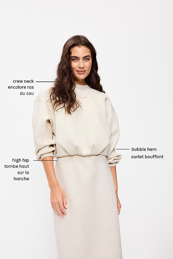 Bounce Fleece Bubble-Hem Sweatshirt