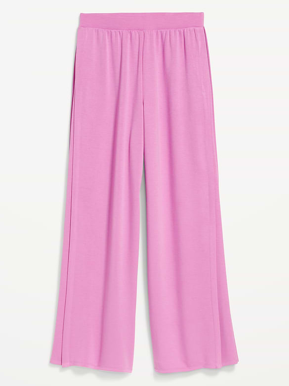 High-Waisted Bounce Lite Drapey Wide-Leg Pleated Pants