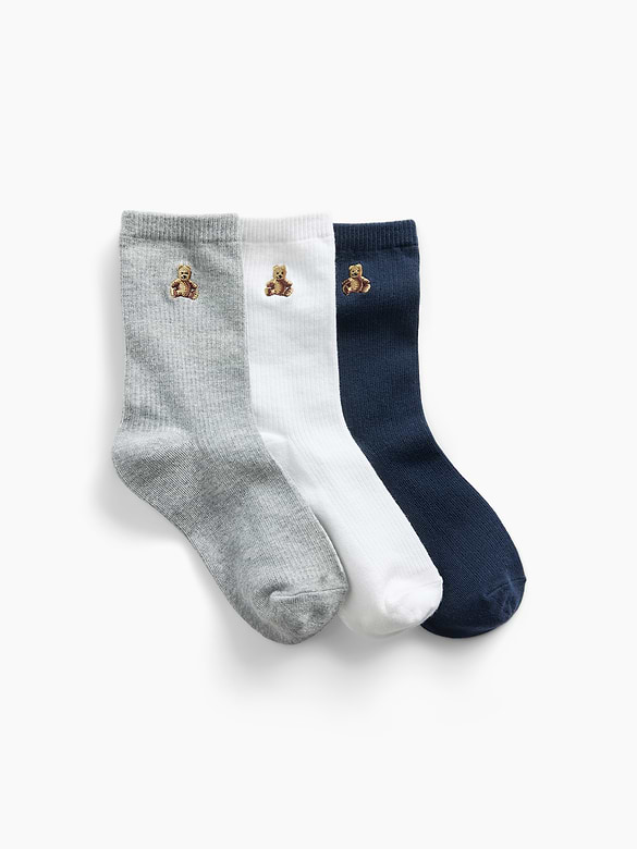 Kids Brannan Bear Crew Socks (3-Pack)