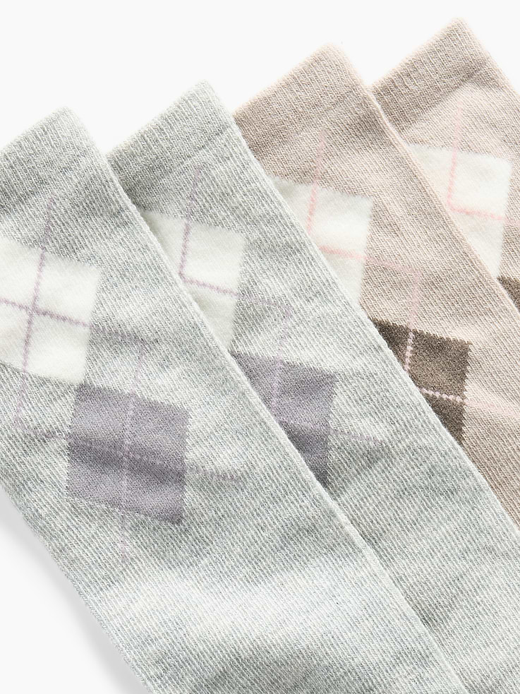 Image number 2 showing, Kids Argyle Knee-High Socks (2-Pack)