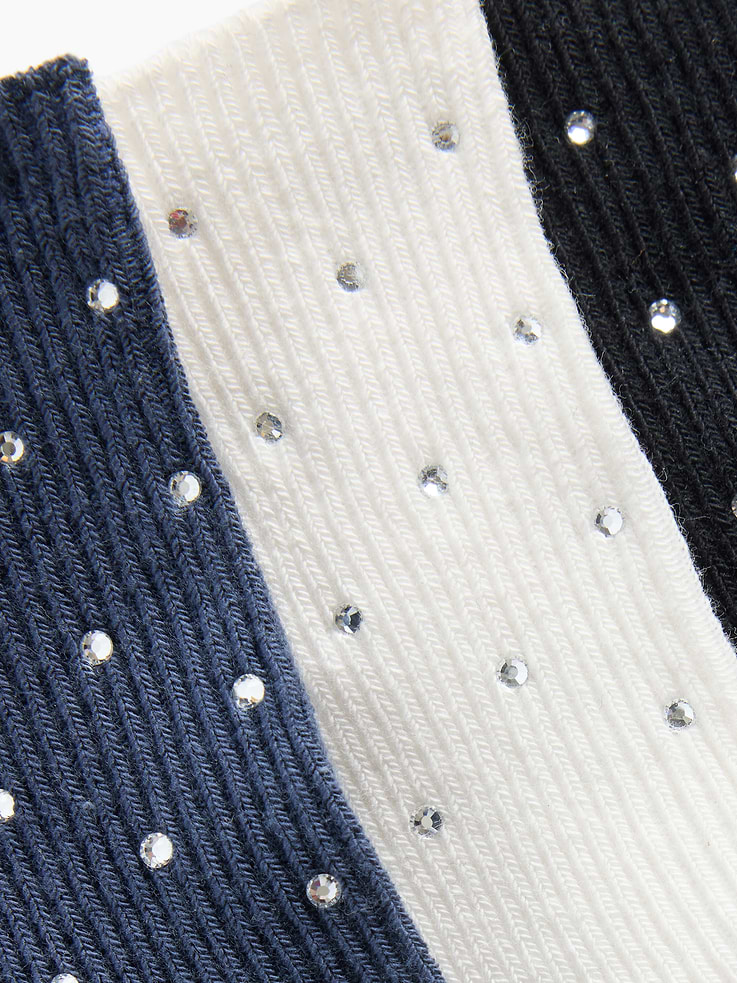 Image number 2 showing, Kids Rhinestone Crew Socks (3-Pack)