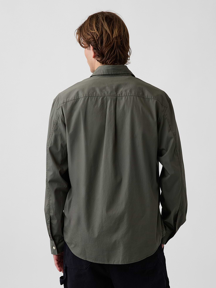 Image number 3 showing, Organic Cotton Poplin Relaxed Shirt